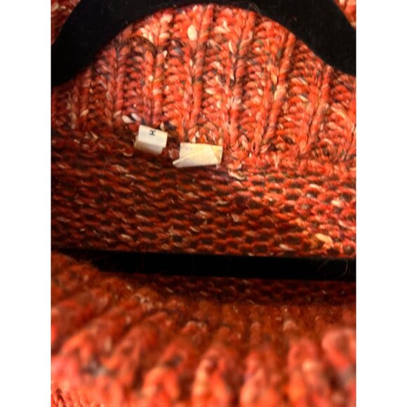 Anthropologie Moth Sweater Orange M Medium Thick Collar Pullover Mutli Flecks - Picture 10 of 11